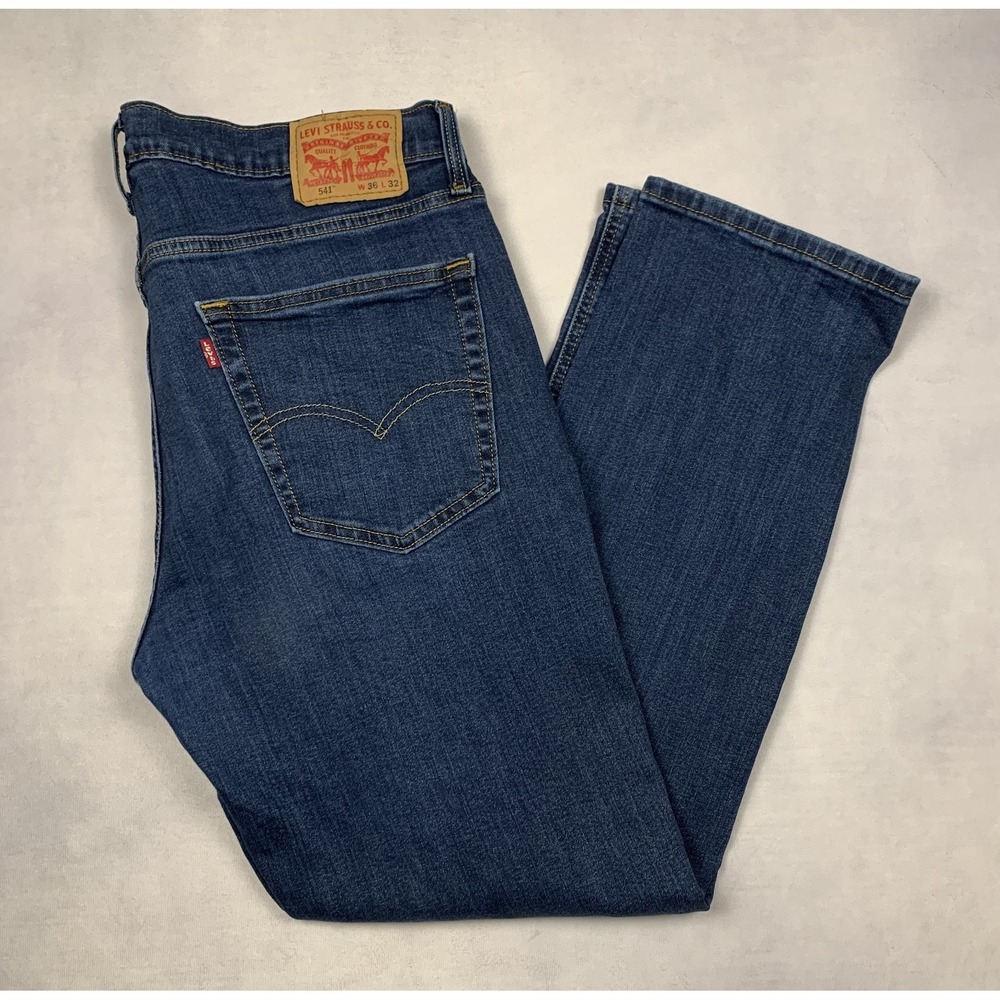 Levi's 541 Jeans Mens 36x32 Blue Athletic Fit Stretch Denim Classic Casual